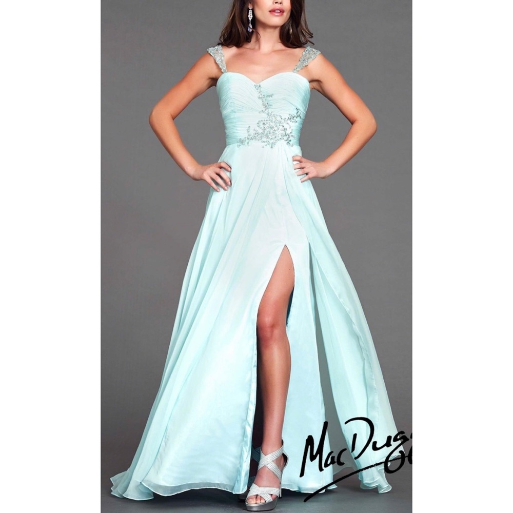 NWT - Mac Duggal Ice Blue Prom Formal Gown Dress
